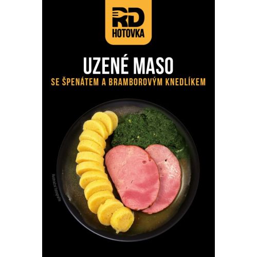 Uzené maso se špenátem a bramborovým knedlíkem 500g