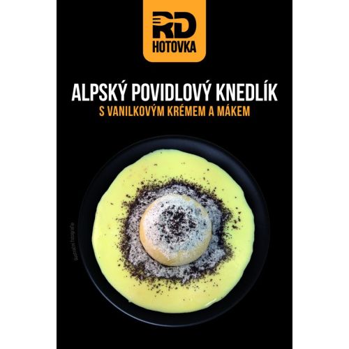 Alpský povidlový knedlík s vanilkovým krémem a mákem 450g