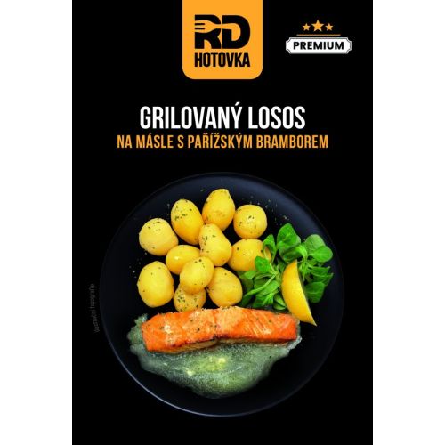 Grilovaný losos na másle s pařížským bramborem 450g